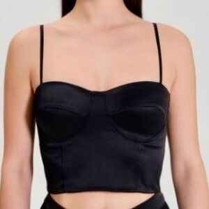 Jason Wu Black Satin Corset BustierTop size XS